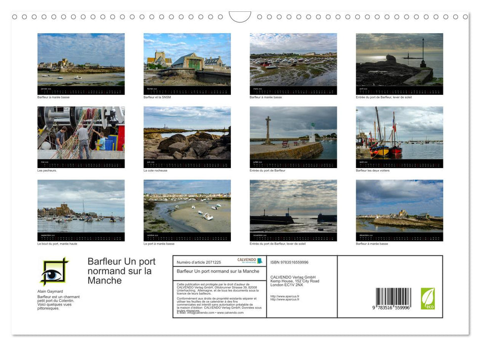 Barfleur Un port normand sur la Manche (CALVENDO Calendrier mensuel 2026)