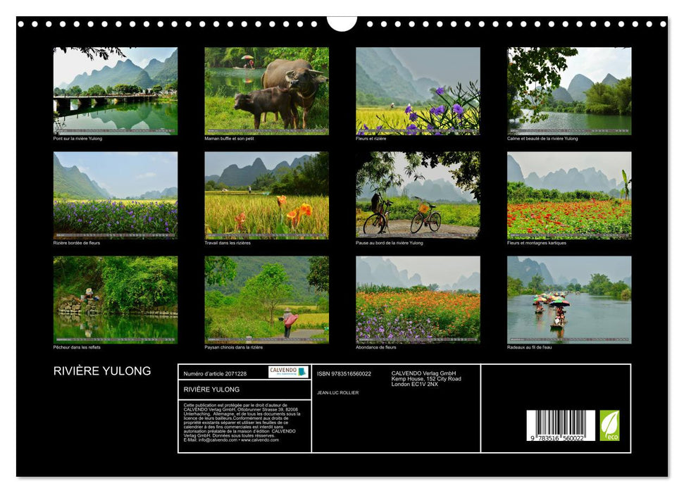 RIVIÈRE YULONG (CALVENDO Calendrier mensuel 2026)