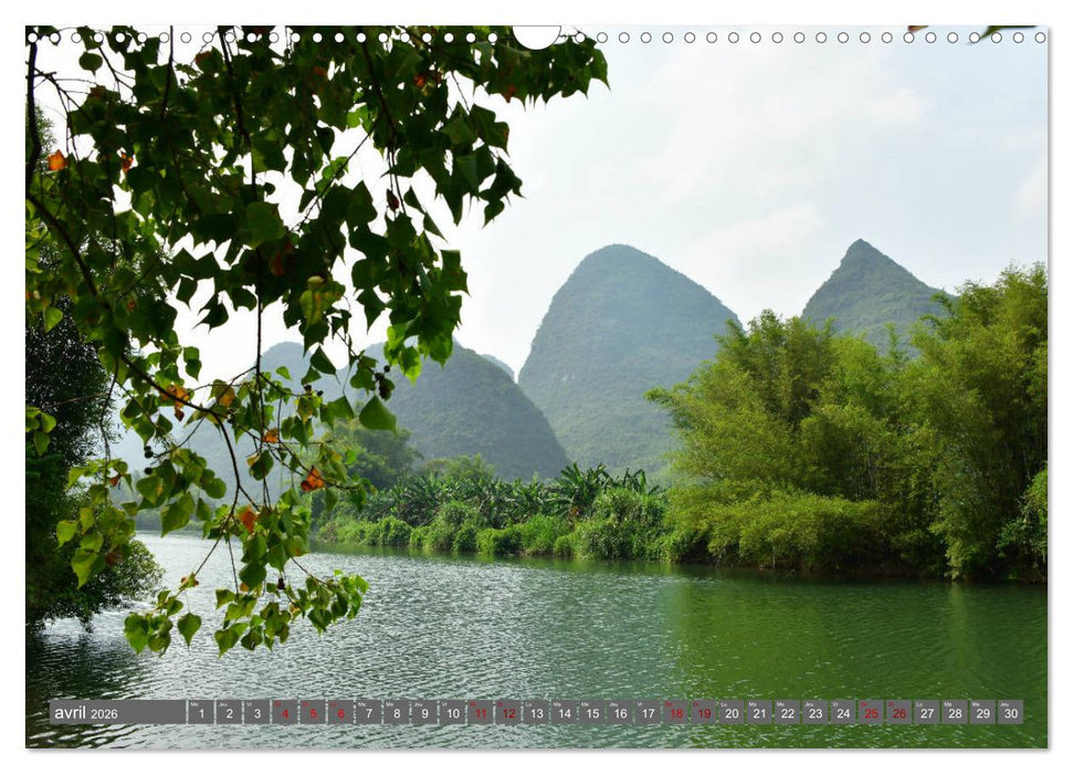 RIVIÈRE YULONG (CALVENDO Calendrier mensuel 2026)