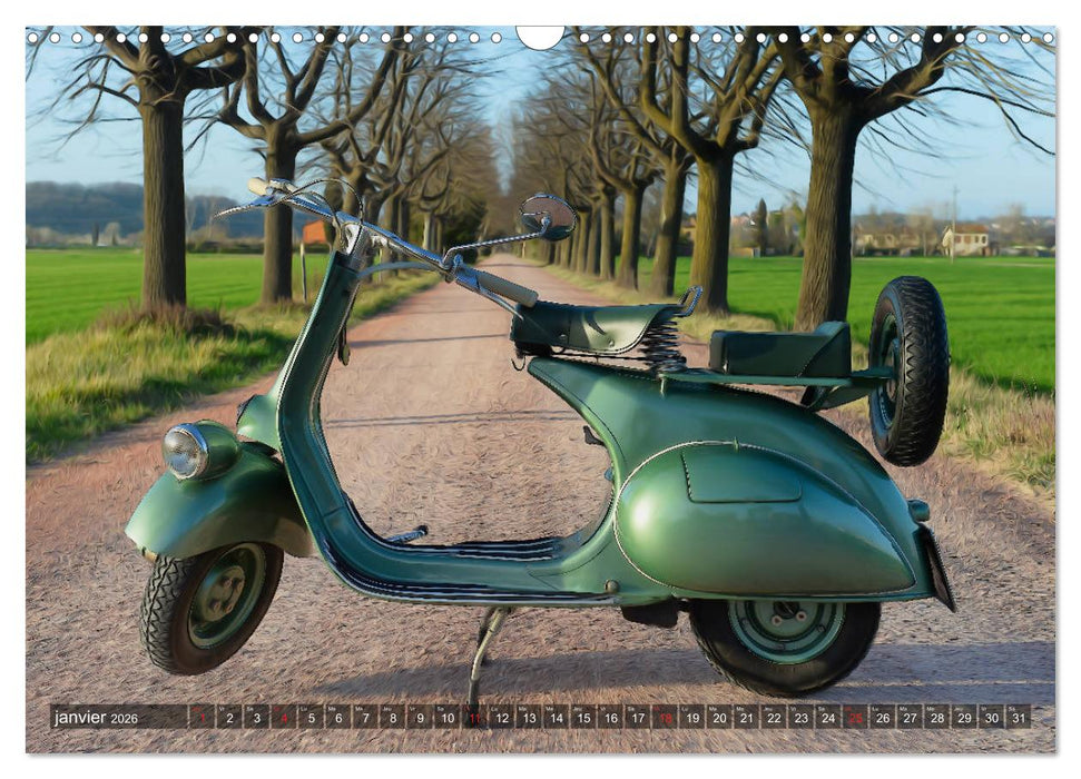 La Vespa en Cartoon (CALVENDO Calendrier mensuel 2026)