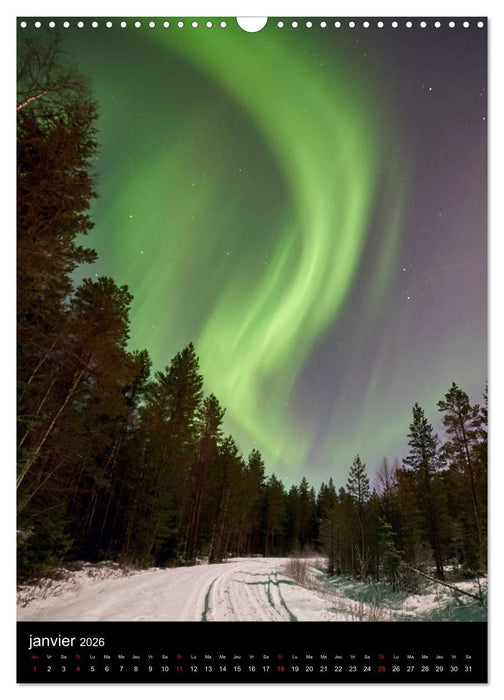 Aurora Borealis en Scandinavie (CALVENDO Calendrier mensuel 2026)