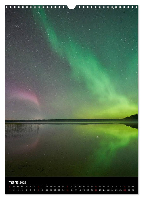 Aurora Borealis en Scandinavie (CALVENDO Calendrier mensuel 2026)
