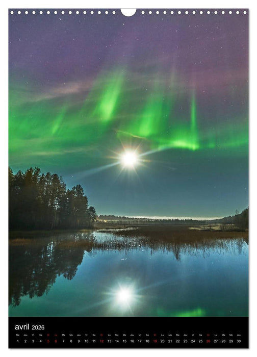 Aurora Borealis en Scandinavie (CALVENDO Calendrier mensuel 2026)