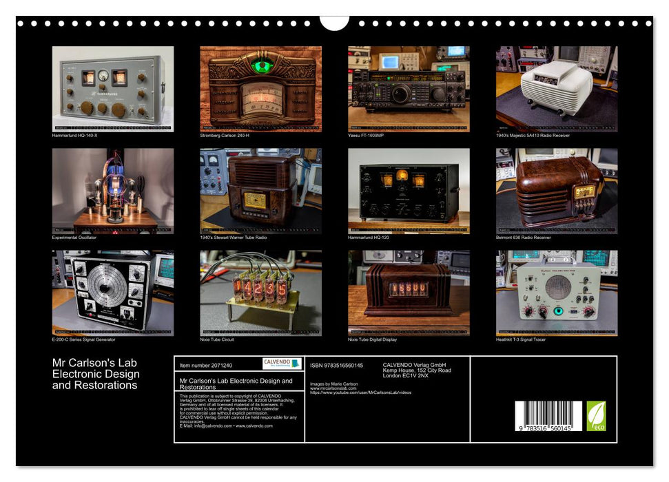 Mr Carlson's Lab Electronic Design and Restorations (CALVENDO Monthly Calendar 2026)