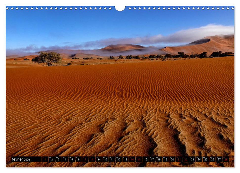 Namibie Rouge et Or (CALVENDO Calendrier mensuel 2026)