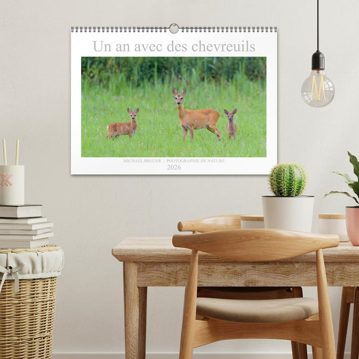 Un an avec des chevreuils (CALVENDO Calendrier mensuel 2026)