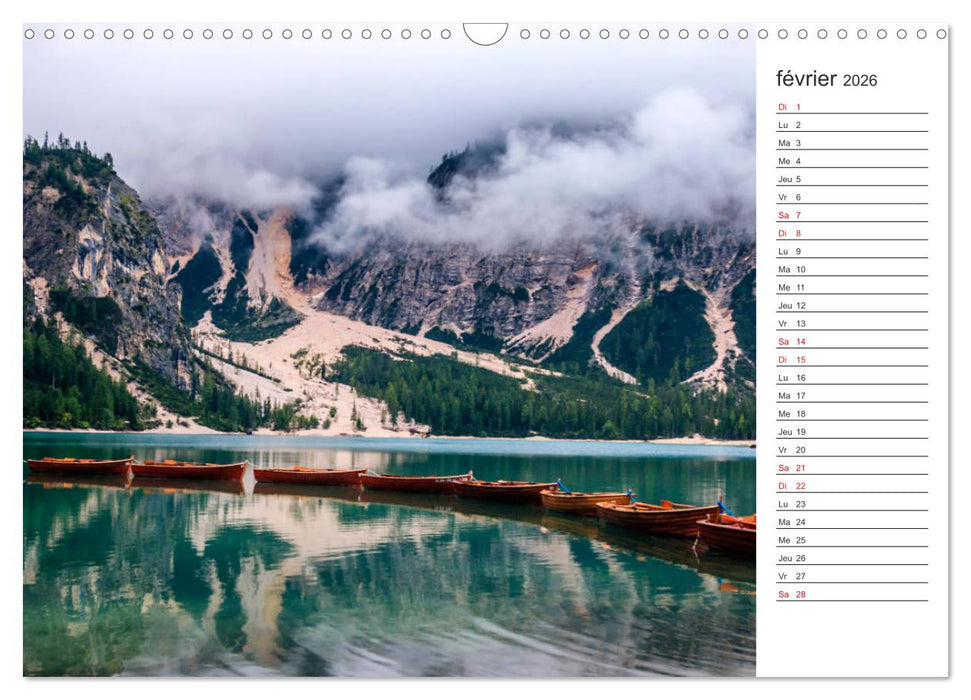 Balade au cœur des Dolomites (CALVENDO Calendrier mensuel 2026)