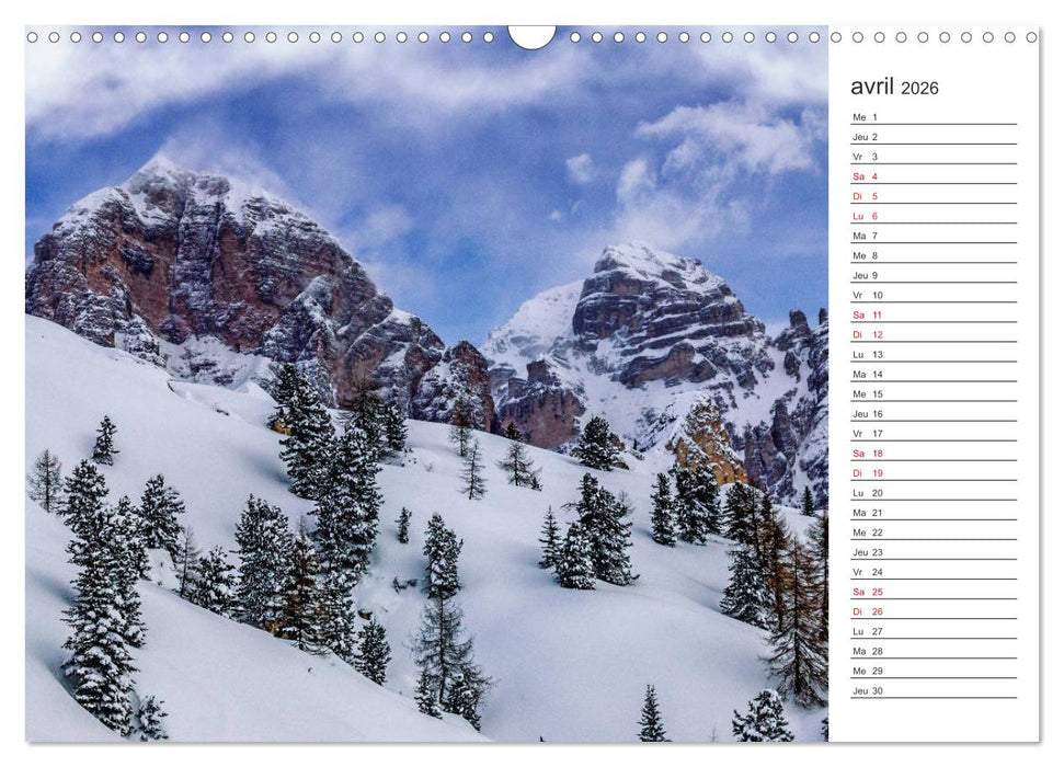 Balade au cœur des Dolomites (CALVENDO Calendrier mensuel 2026)