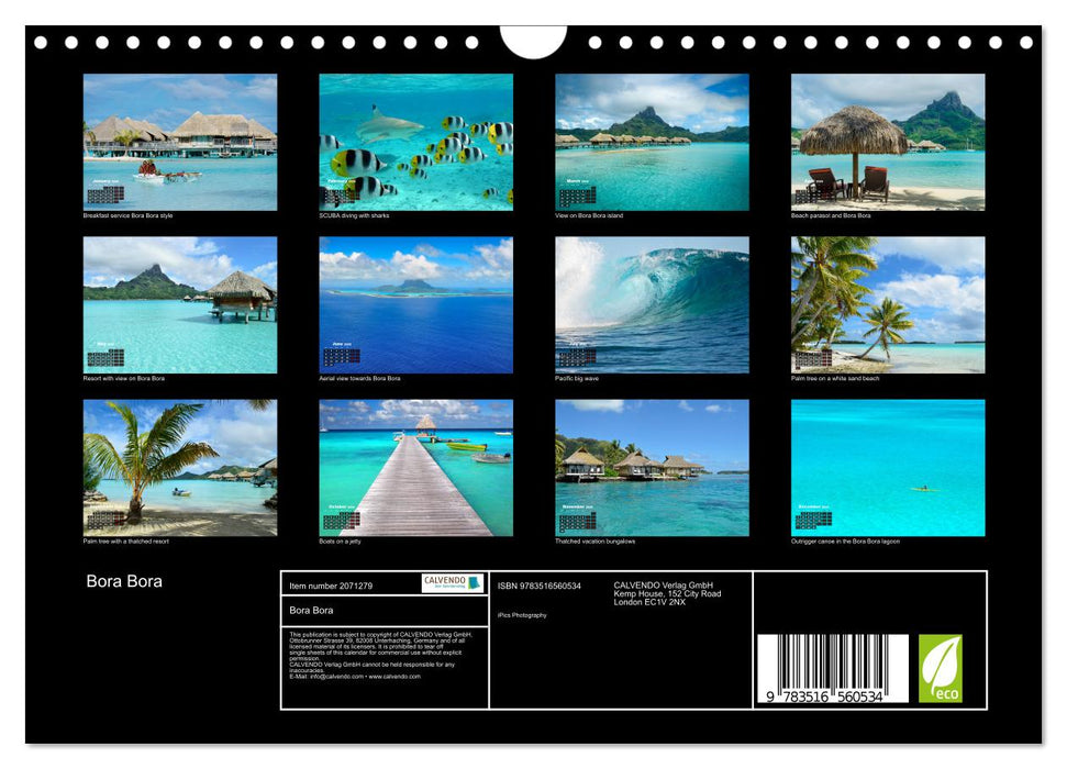 Bora Bora (CALVENDO Monthly Calendar 2026)