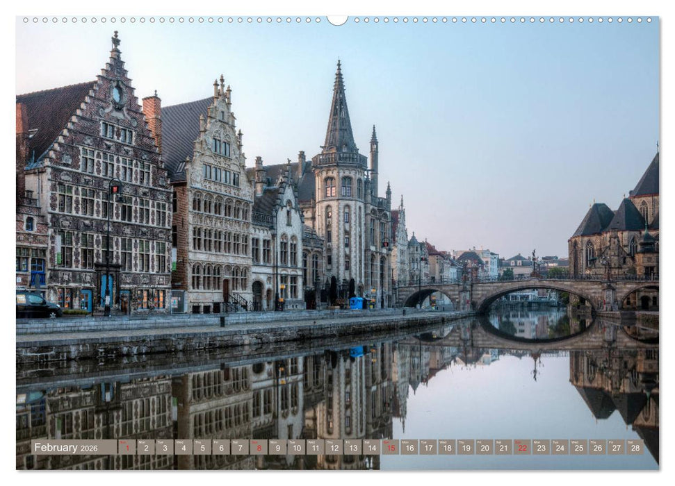Bruges and Ghent, a photographic city tour in Flanders. (CALVENDO Premium-Calendar 2026)