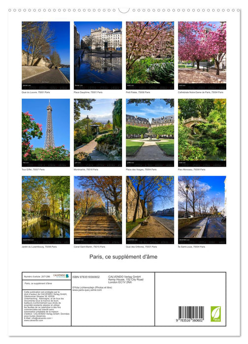 Paris, ce supplément d'âme (CALVENDO Calendrier supérieur 2026)