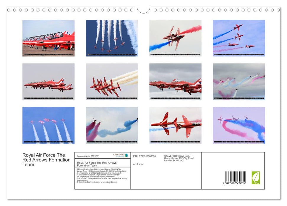 Royal Air Force The Red Arrows Formation Team (CALVENDO Monthly Calendar 2026)
