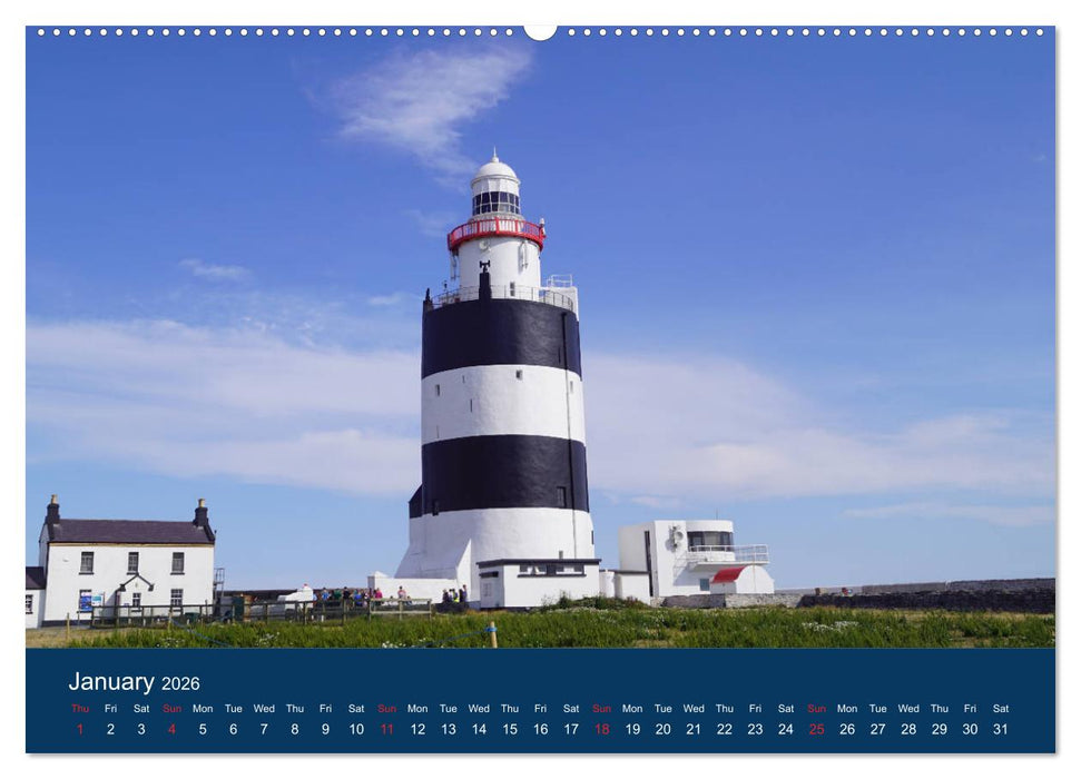 Irish Lighthouses - Beacons along Ireland's wild coast (CALVENDO Premium-Calendar 2026)