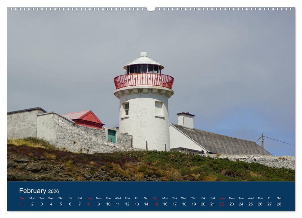 Irish Lighthouses - Beacons along Ireland's wild coast (CALVENDO Premium-Calendar 2026)