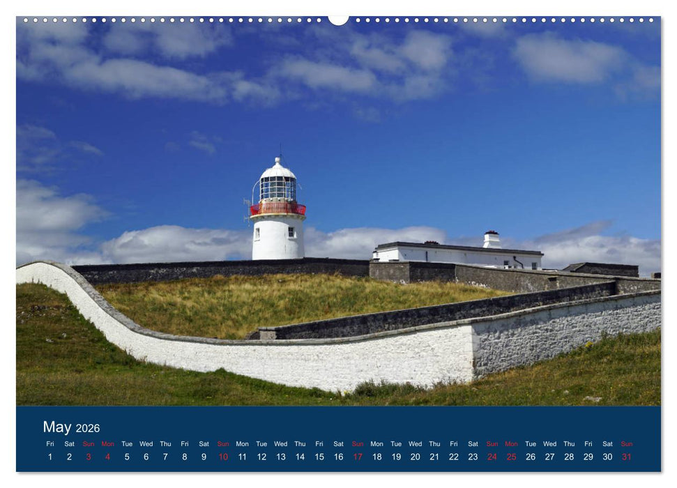 Irish Lighthouses - Beacons along Ireland's wild coast (CALVENDO Premium-Calendar 2026)