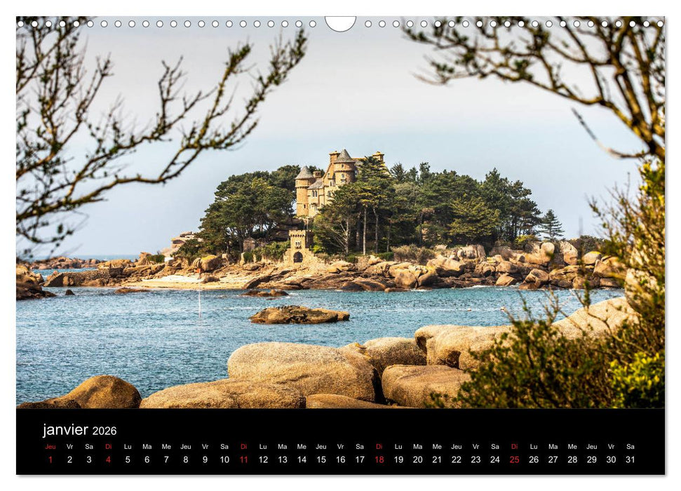 Normandie et Bretagne (CALVENDO Calendrier mensuel 2026)