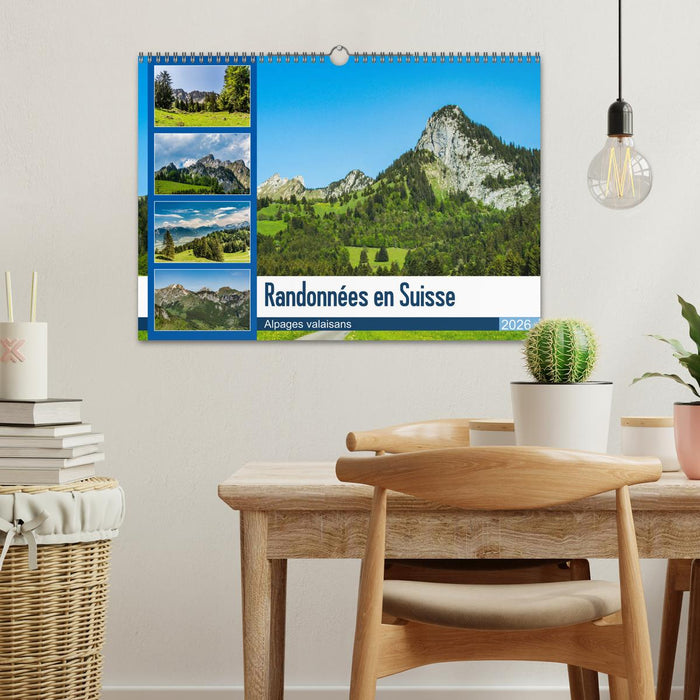 Randonnées en Suisse alpages valaisans (CALVENDO Calendrier mensuel 2026)