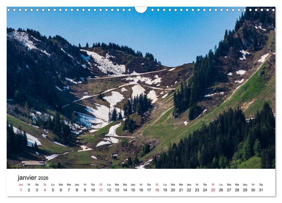 Randonnées en Suisse alpages valaisans (CALVENDO Calendrier mensuel 2026)