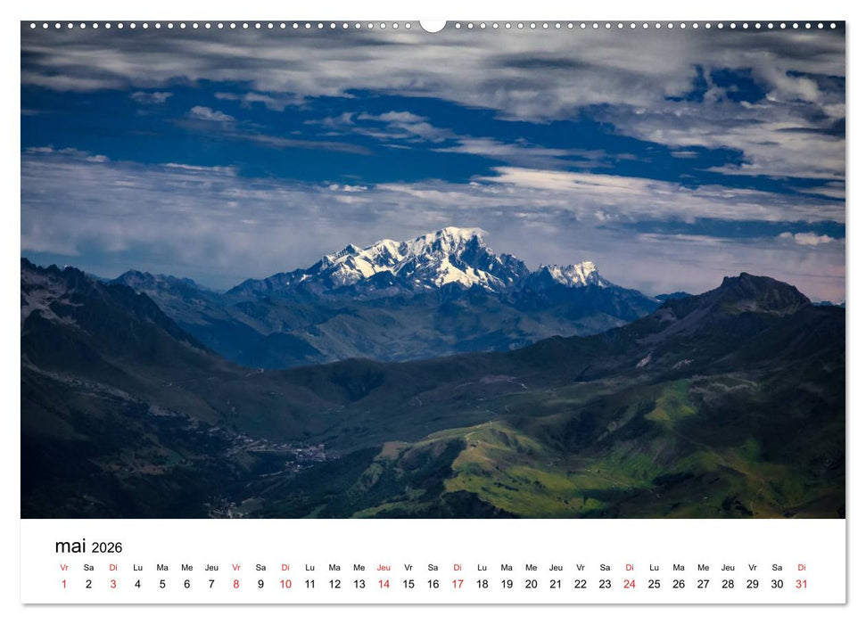 Le massif de Belledonne, vues sur les Alpes (CALVENDO Calendrier supérieur 2026)