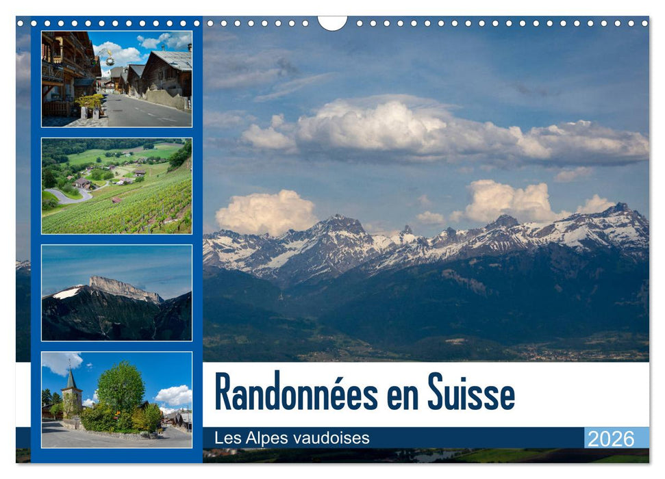 Randonnées en Suisse Les Alpes vaudoises (CALVENDO Calendrier mensuel 2026)