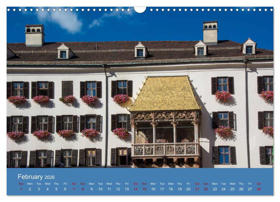 Innsbruck - Austria‘s capital of the alps (CALVENDO Monthly Calendar 2026)