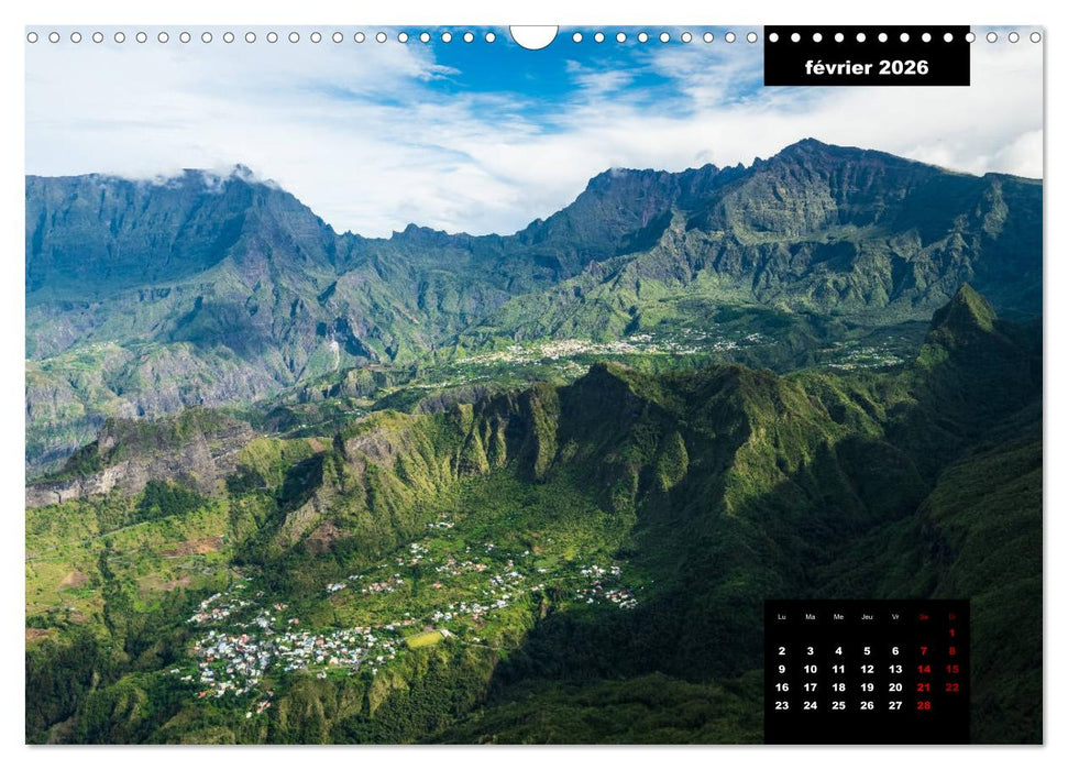 Paysages de l'île de La Réunion (CALVENDO Calendrier mensuel 2026)