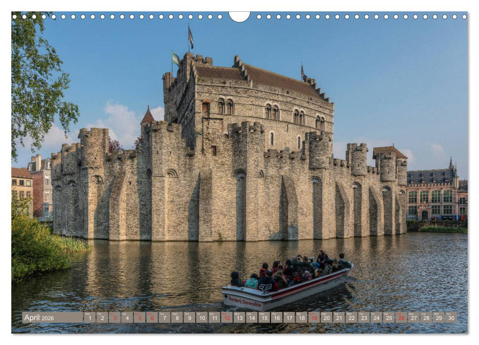Bruges and Ghent, a photographic city tour in Flanders. (CALVENDO Monthly Calendar 2026)