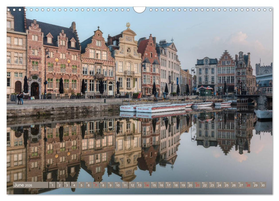 Bruges and Ghent, a photographic city tour in Flanders. (CALVENDO Monthly Calendar 2026)