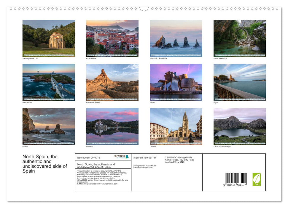 North Spain, the authentic and undiscovered side of Spain (CALVENDO Premium-Calendar 2026)
