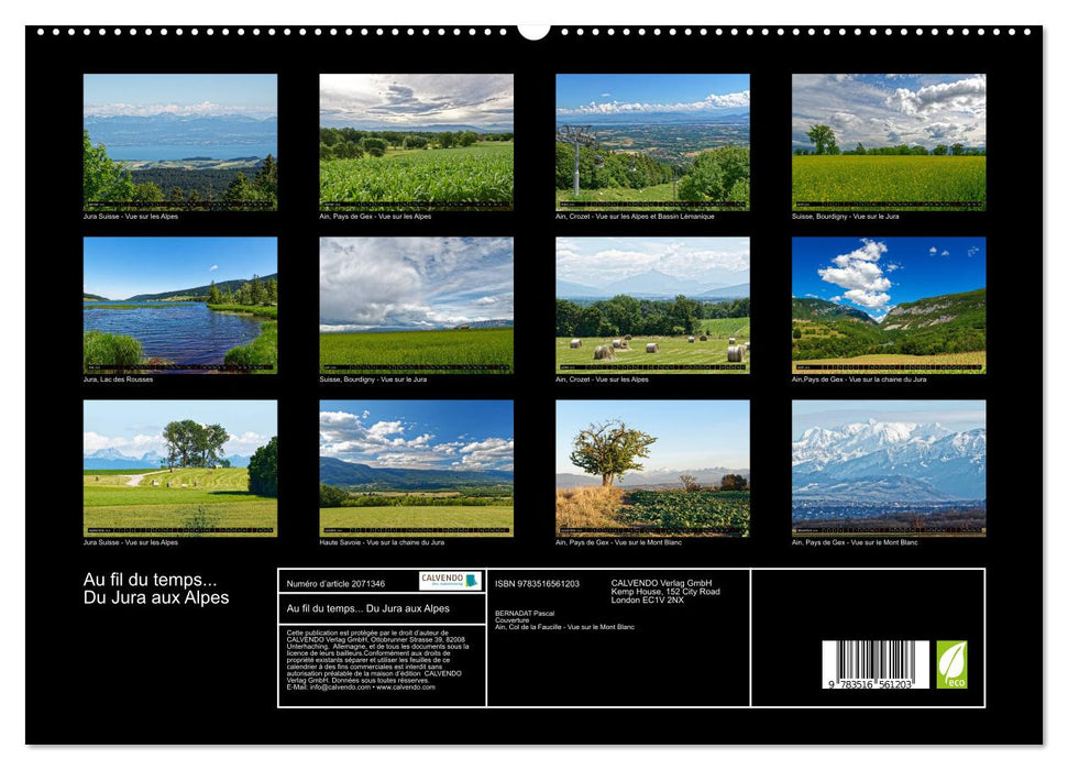 Au fil du temps... Du Jura aux Alpes (CALVENDO Calendrier supérieur 2026)