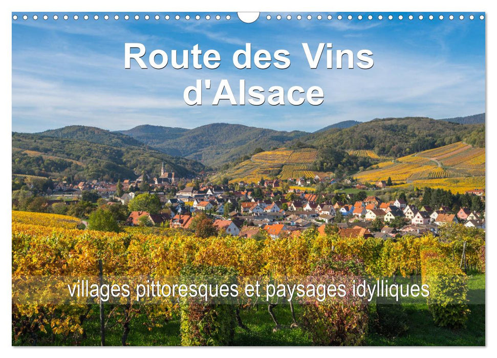 Route des Vins d'Alsace, villages pittoresques et paysages idylliques (CALVENDO Calendrier mensuel 2026)