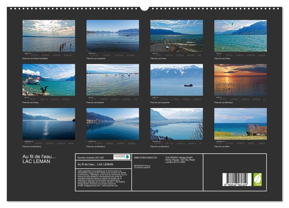 Au fil de l'eau... LAC LEMAN (CALVENDO Calendrier supérieur 2026)