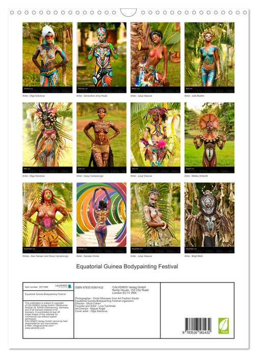 Equatorial Guinea Bodypainting Festival (CALVENDO Monthly Calendar 2026)