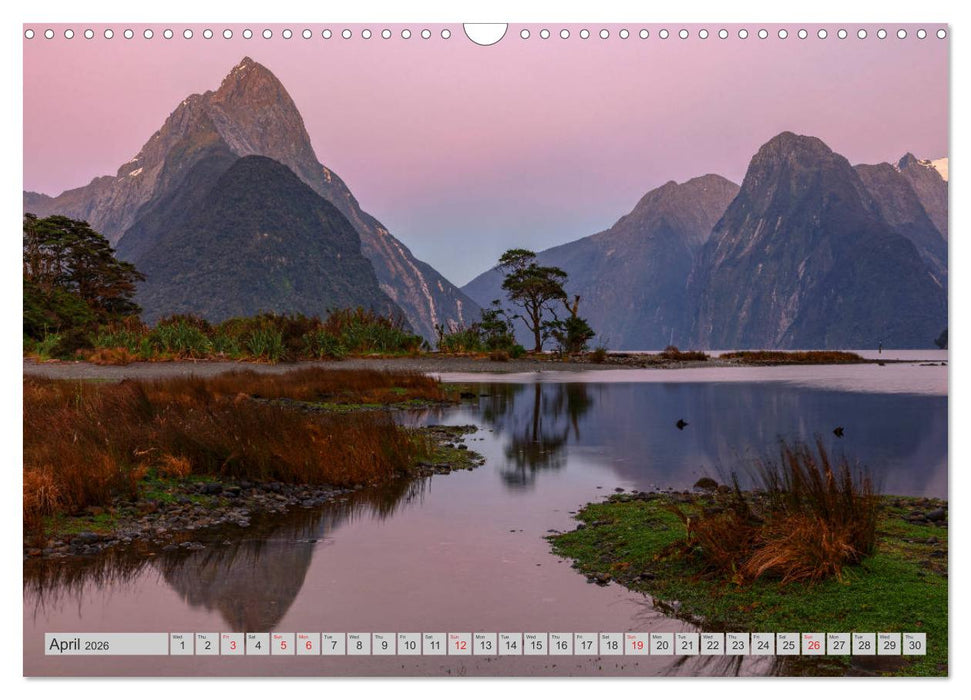 New Zealand, a photographic journey from North to South (CALVENDO Monthly Calendar 2026)