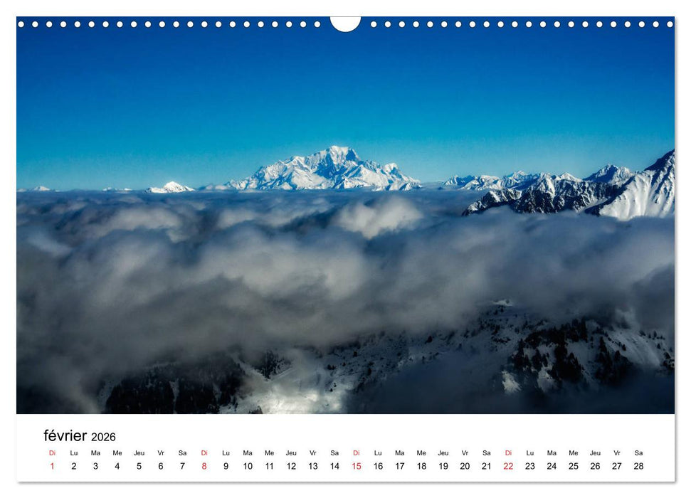 Le massif de Belledonne, vues sur les Alpes (CALVENDO Calendrier mensuel 2026)