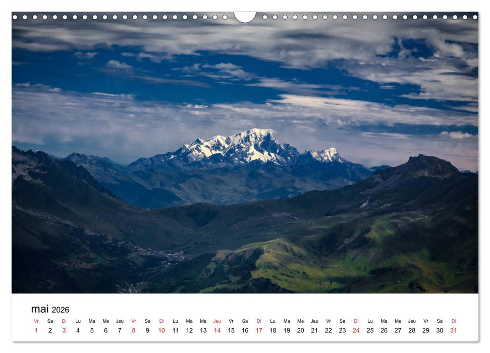 Le massif de Belledonne, vues sur les Alpes (CALVENDO Calendrier mensuel 2026)