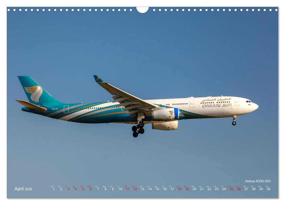 Airliners of the Middle East (CALVENDO Monthly Calendar 2026)