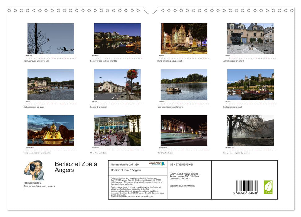 Berlioz et Zoé à Angers (CALVENDO Calendrier mensuel 2026)