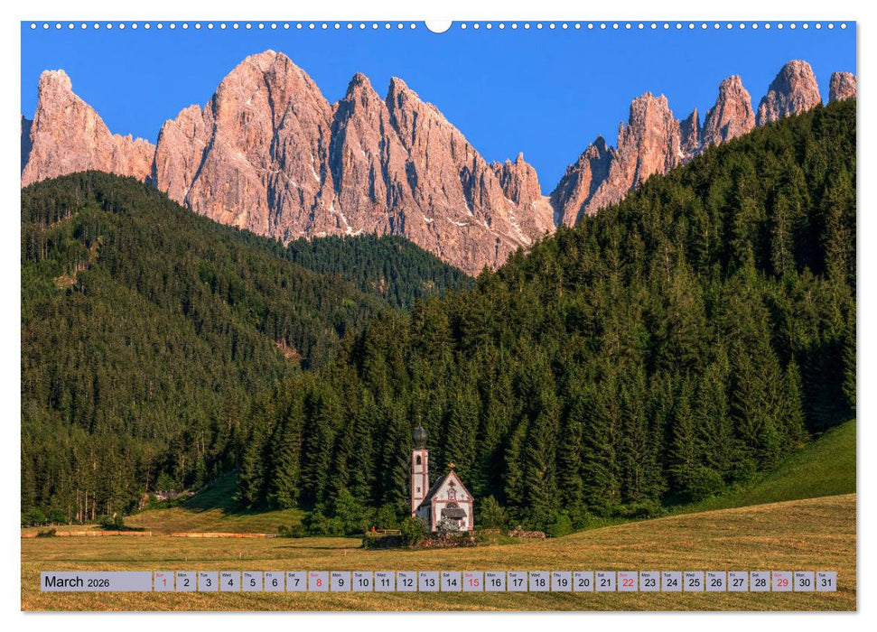 Dolomites, mountain paradise in North Italy (CALVENDO Premium-Calendar 2026)