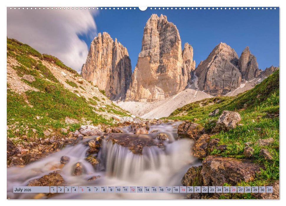 Dolomites, mountain paradise in North Italy (CALVENDO Premium-Calendar 2026)