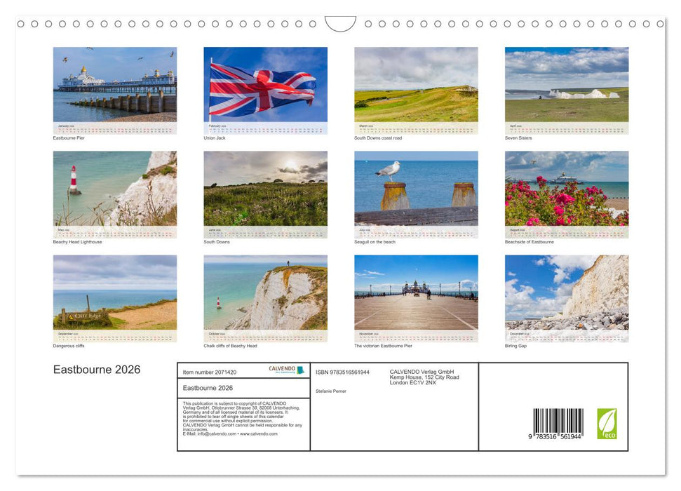 Eastbourne 2026 (CALVENDO Monthly Calendar 2026)