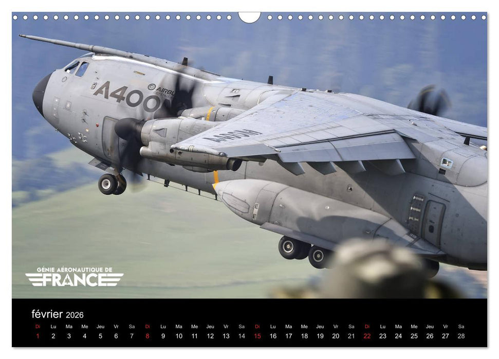 Génie aéronautique de France (CALVENDO Calendrier mensuel 2026)