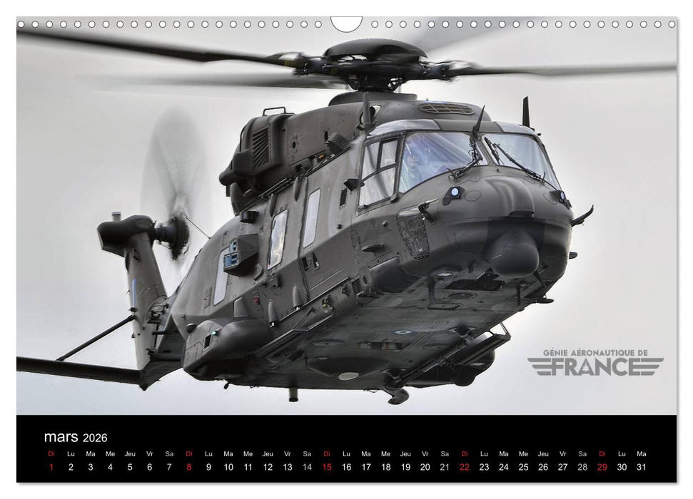Génie aéronautique de France (CALVENDO Calendrier mensuel 2026)