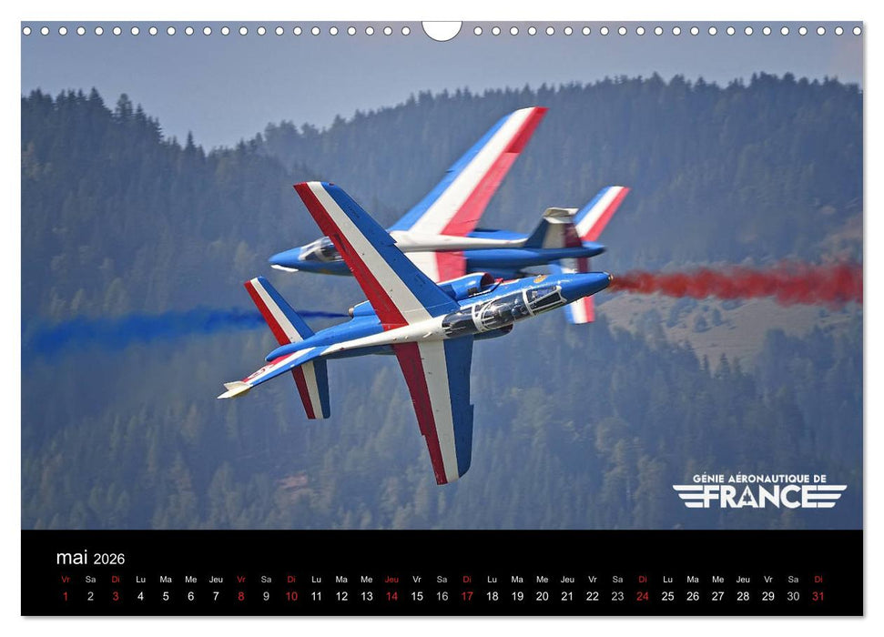 Génie aéronautique de France (CALVENDO Calendrier mensuel 2026)