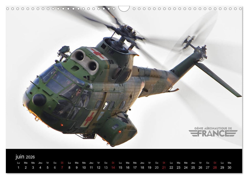 Génie aéronautique de France (CALVENDO Calendrier mensuel 2026)