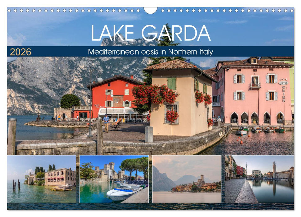 Lake Garda Mediterranean oasis in Northern Italy (CALVENDO Monthly Calendar 2026)