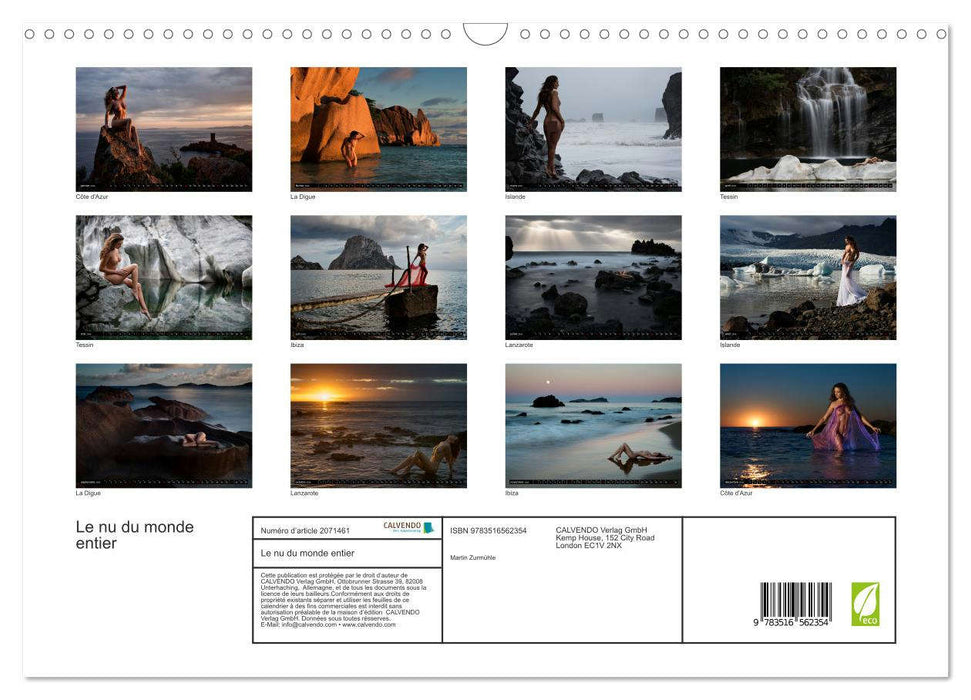 Le nu du monde entier (CALVENDO Calendrier mensuel 2026)