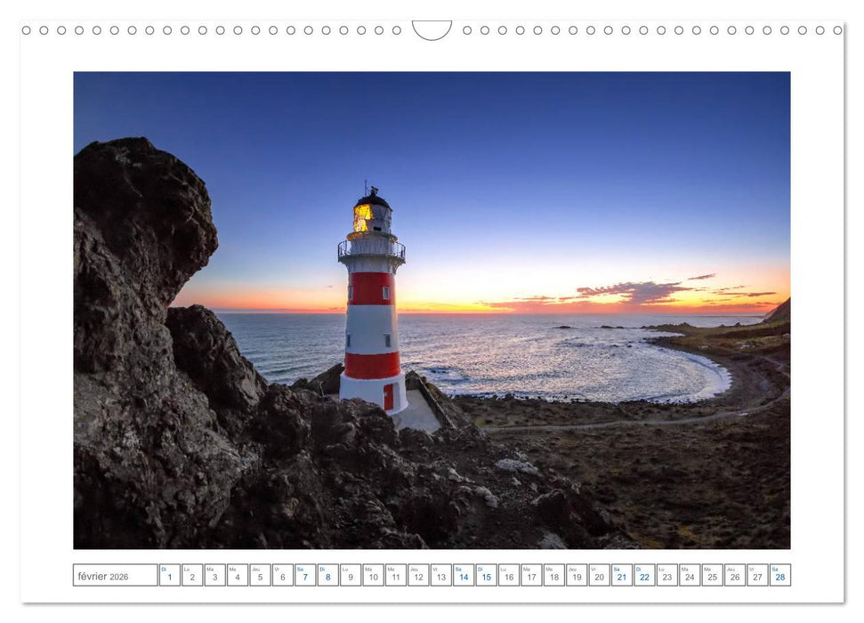Phares de Nouvelle-Zélande (CALVENDO Calendrier mensuel 2026)
