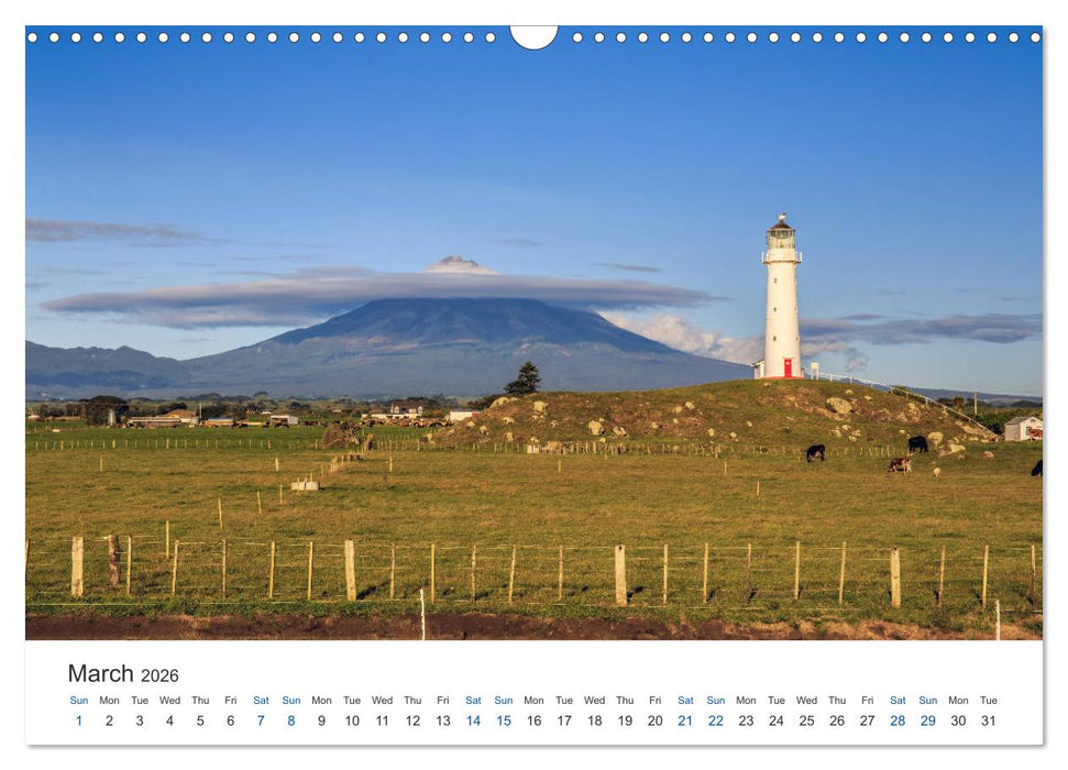 Lighthouses of New Zealand (CALVENDO Monthly Calendar 2026)