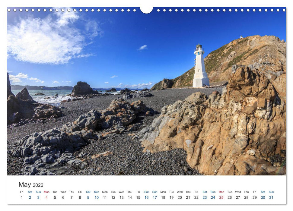 Lighthouses of New Zealand (CALVENDO Monthly Calendar 2026)
